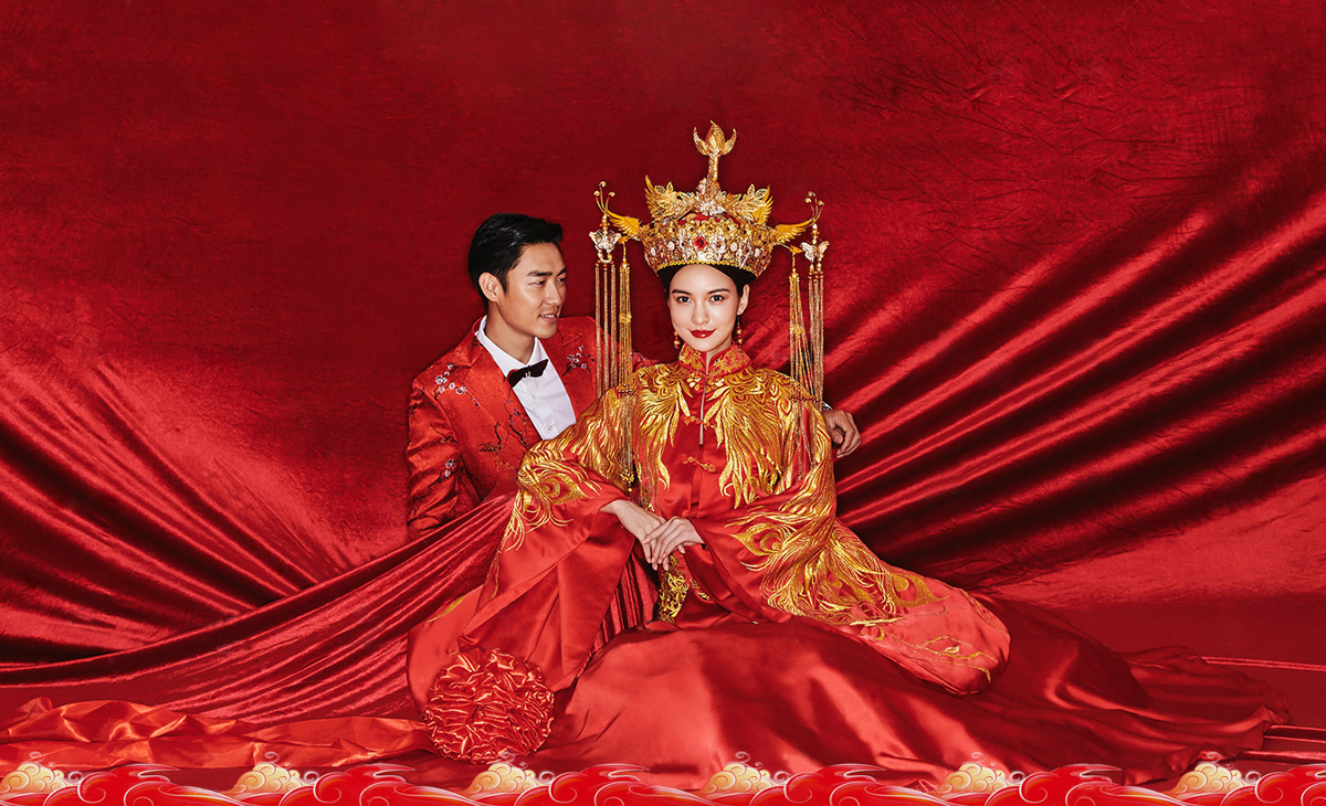 中式复古婚纱照 穿越时光的浪漫印记